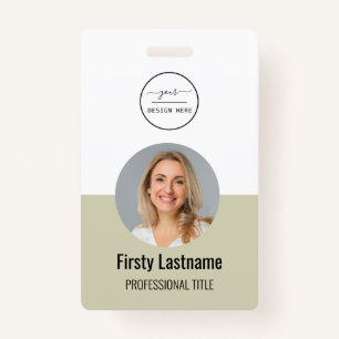 Purple ID Card Modern Stylish Minimalist Photo I ID Badge
