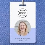 Purple ID Card | Modern Stylish Minimalist Photo ID Badge<br><div class="desc">Simple, stylish corporate ID badge which can easily be personalised with your employee's ID photo, name, position, company logo, business details and QR code or barcode. The stylish design features modern minimalist typograhy and a colour block banner in lilac lavender purple to stand out from the crowd. The image shown...</div>