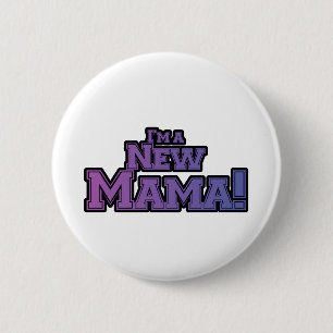 Purple I'm a New Mama Tshirts and Gifts 6 Cm Round Badge