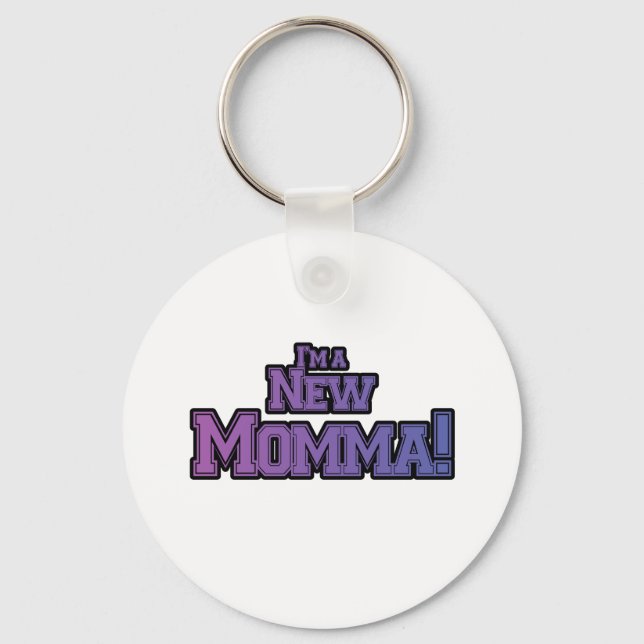 Purple I'm a New Momma Tshirts and Gifts Key Ring (Front)