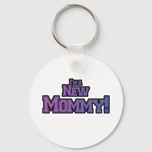 Purple I'm A New  Mummy Tshirts and Gifts Key Ring (Front)