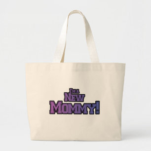 Purple I'm A New Mummy Tshirts and Gifts Large Tote Bag