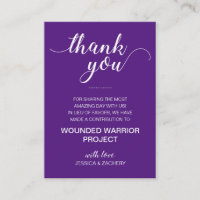 Purple In Lieu Of Favours Charity Donation Wedding