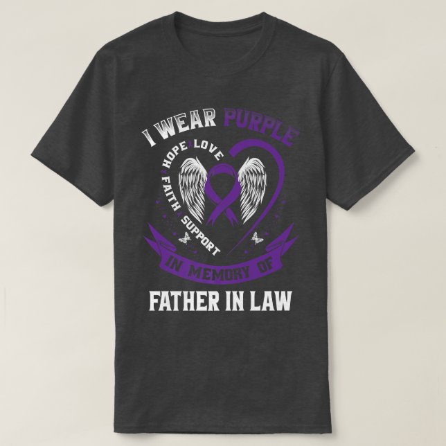 Purple In Memory Father In Law Pancreatic Cancer A T-Shirt (Design Front)