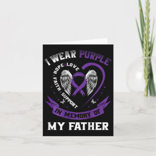 Purple In Memory Of Father Dad Pancreatic Cancer B Card