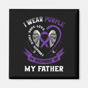 Purple In Memory Of Father Dad Pancreatic Cancer B Magnet