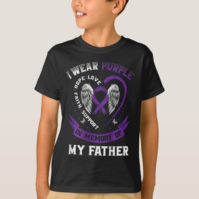 Purple In Memory Of Father Dad Pancreatic Cancer B T-Shirt (Front)