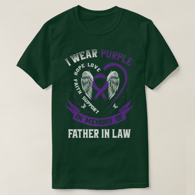 Purple In Memory Of Father In Law Epilepsy Awarene T-Shirt (Design Front)
