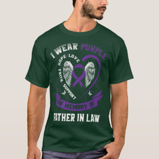 Purple In Memory Of Father In Law Epilepsy Awarene T-Shirt
