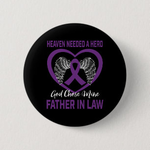 Purple In Memory Of Father In Law Pancreatic Cance 6 Cm Round Badge