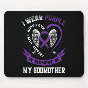 Purple In Memory Of Godmother Pancreatic Cancer Ba Mouse Pad