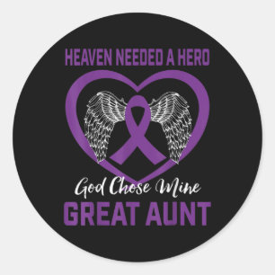 Purple In Memory Of Great Aunt Pancreatic Cancer A Classic Round Sticker