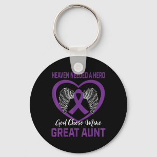 Purple In Memory Of Great Aunt Pancreatic Cancer A Key Ring