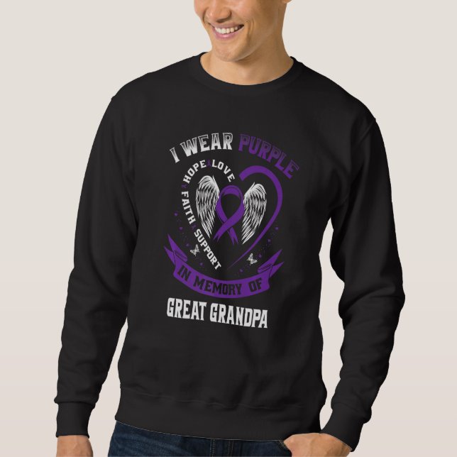 Purple In Memory Of Great Grandpa Epilepsy Awarene Sweatshirt (Front)