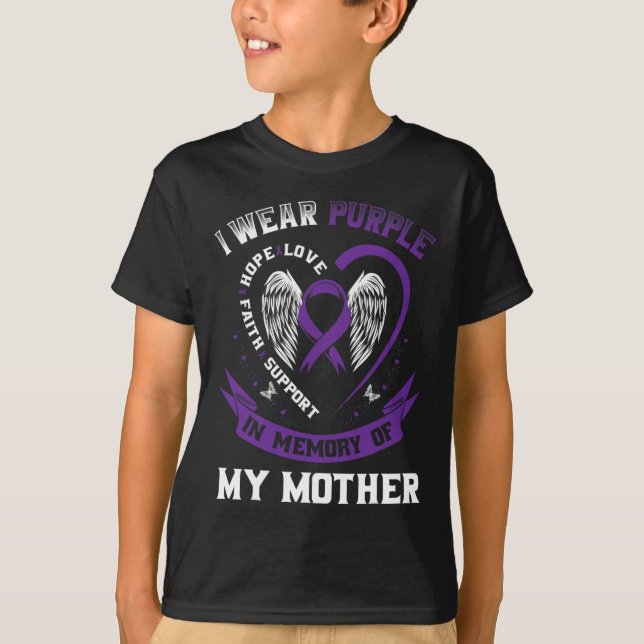 Purple In Memory Of Mum Mother Pancreatic Cancer A T-Shirt (Front)