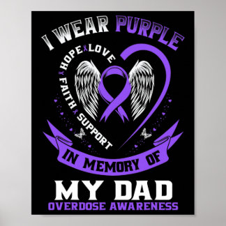 Purple In Memory of my Dad Drug Overdose Awareness Poster