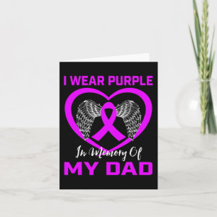 Purple In Memory Of My Dad Pancreatic Cancer Heart Card