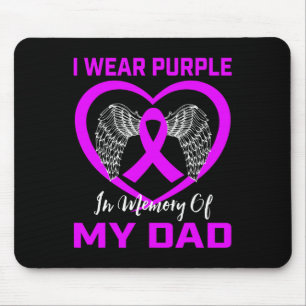 Purple In Memory Of My Dad Pancreatic Cancer Heart Mouse Pad