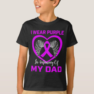 Purple In Memory Of My Dad Pancreatic Cancer Heart T-Shirt