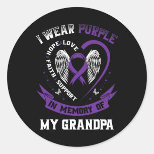 Purple In Memory Of My Grandpa Pancreatic Cancer A Classic Round Sticker