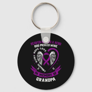 Purple In Memory of my Grandpa Pancreatic Cancer A Key Ring