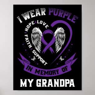Purple In Memory Of My Grandpa Pancreatic Cancer A Poster