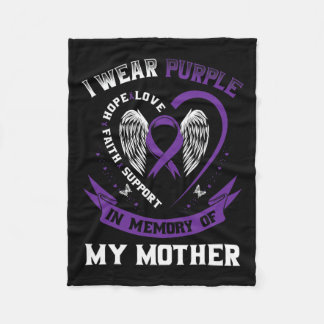 Purple In Memory Of My Mum Mother Epilepsy Awarene Fleece Blanket