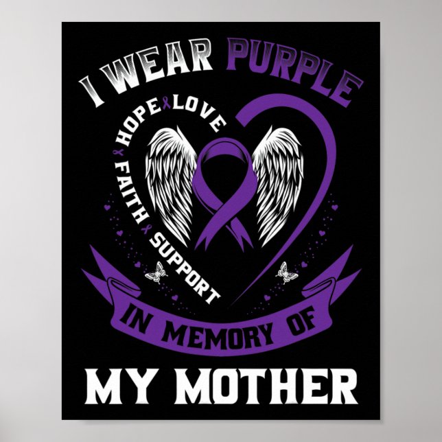 Purple In Memory Of My Mum Mother Epilepsy Awarene Poster (Front)