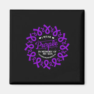 Purple In Memory Of My Son Overdose Awareness Ribb Magnet