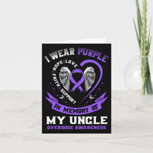 Purple In Memory Of My Uncle Drug Overdose Awarene Card