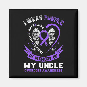 Purple In Memory of my Uncle Drug Overdose Awarene Magnet