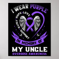 Purple In Memory of my Uncle Drug Overdose Awarene