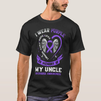 Purple In Memory of my Uncle Drug Overdose Awarene T-Shirt