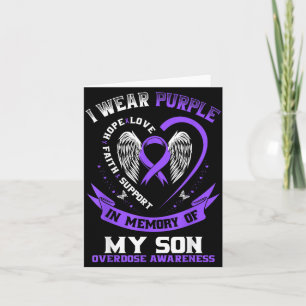 Purple In Memory Of Son Drug Overdose Awareness Card