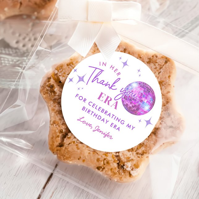 Purple In My Birthday Era Music Classic Round Sticker (Creator Uploaded)