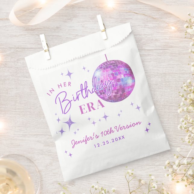 Purple In My Birthday Era Music Favour Bags (Clipped)