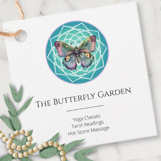 Purple Indigo Butterfly Mystical Mandala Turquoise Favour Tags