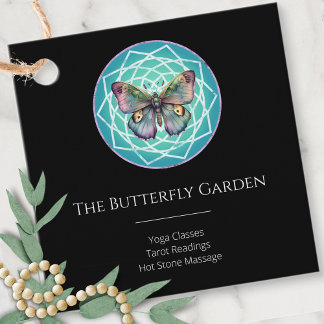 Purple Indigo Butterfly Mystical Mandala Turquoise Favour Tags