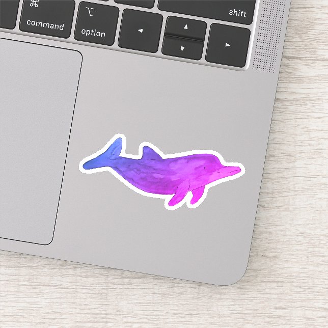 Purple Indigo Watercolor Dolphin (Detail)