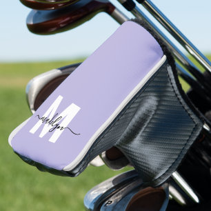 Purple Initial Name Monogram Golf Head Cover