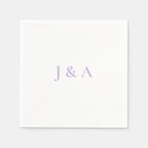 Purple Initials Wedding Napkin
