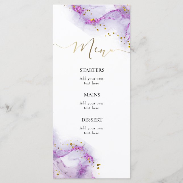 purple ink Menu (Front)