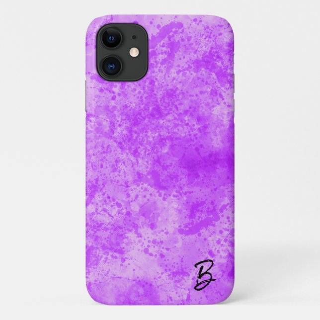 Purple Ink Mess Personalised Phone Case (Back)