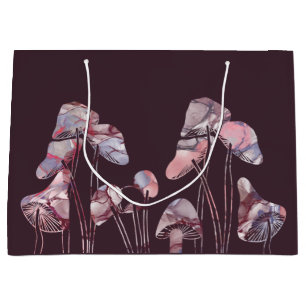 Purple Ink Mushrooms Large Gift Bag