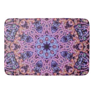 Purple Intricate Alien Kaleidoscopic Mandala Bath Mat