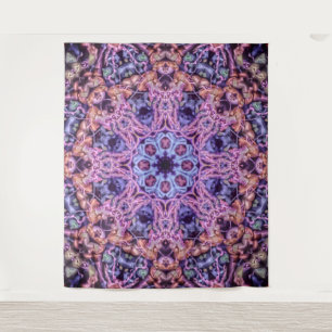 Purple Intricate Alien Kaleidoscopic Mandala Tapestry