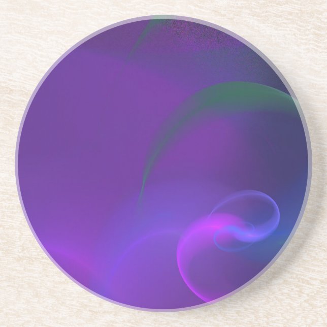 Purple Invaded by Blue Pink and Green Coaster (Front)