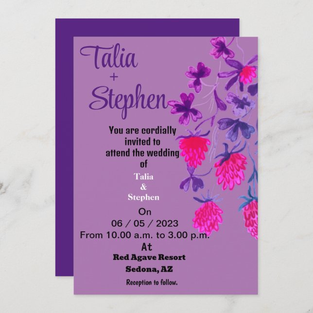 Purple  Invitation (Front/Back)