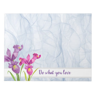 Purple Iris Botanical Floral Organza Notepad