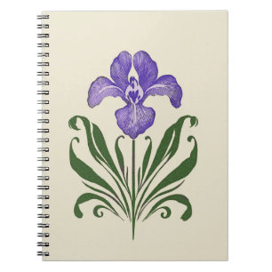 Purple Iris Botanical Study Notebook